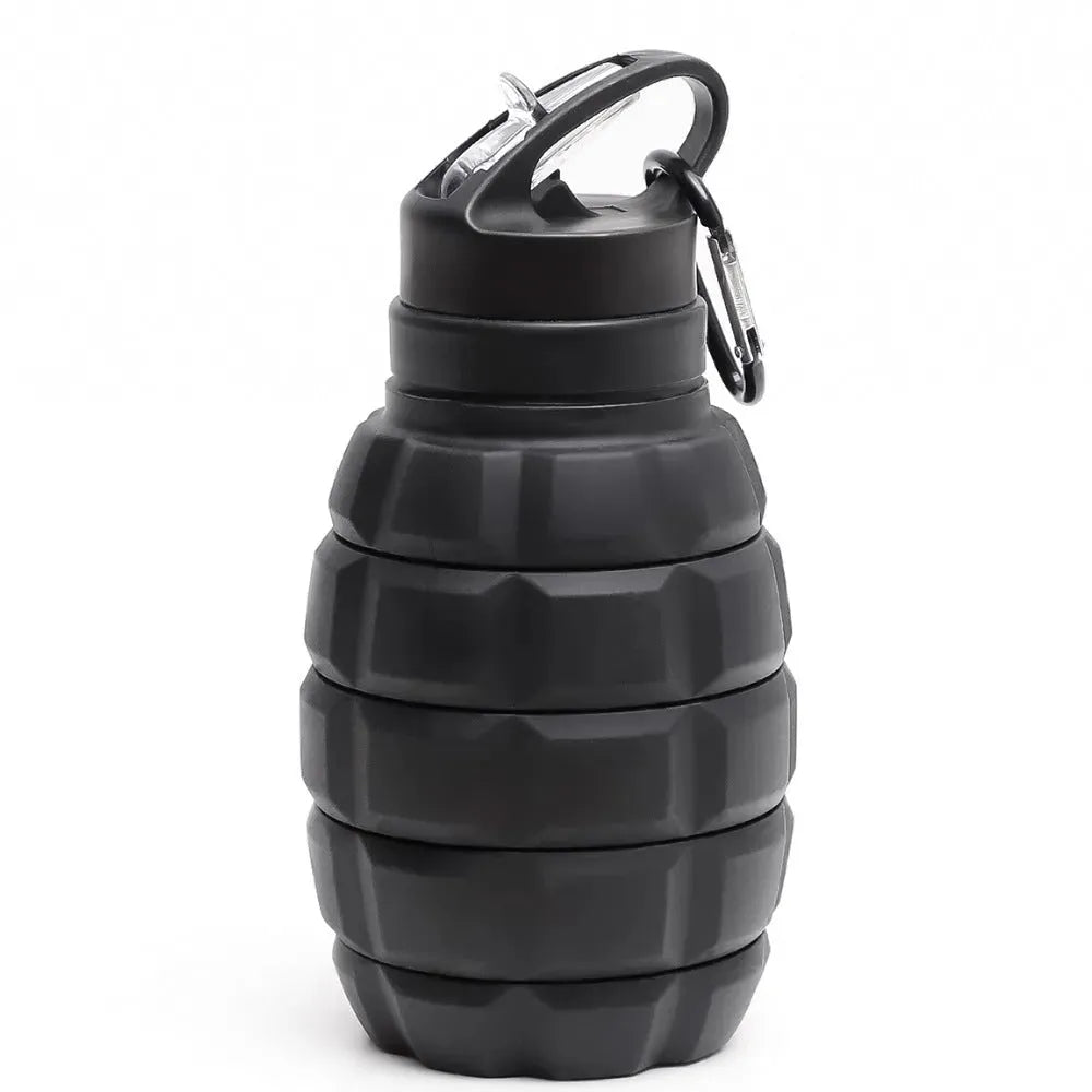 Foldable Water Bottle Food Grade Silicone Cycling Hiking Kettle With Hook - Bellarte Enchanté Foldable Water Bottle Food Grade Silicone Cycling Hiking Kettle With Hook